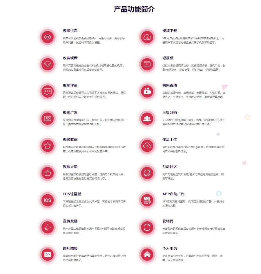 爆款/视频APP系统/整合功能视频系统源码/社区视频/长端视频/直播/教育知识付费视频,第8张